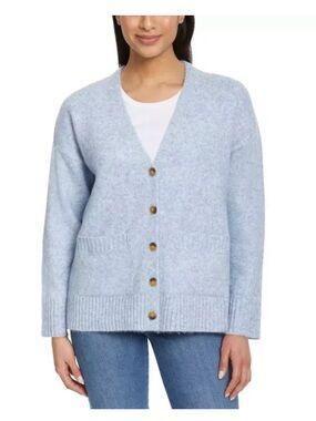 Ella Moss Blue Oversized Button Front Cardigan Sweater Size 3X